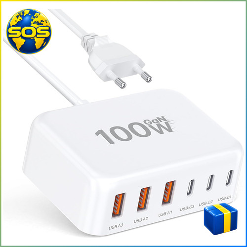 Schnellladegerät 100w port - 100w, 6-port