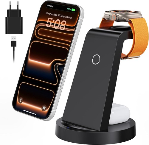 Wireless ladestation - 3-in-1,